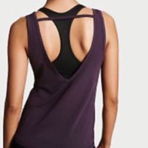 Victoria Secret VSX plunge back tank in plum